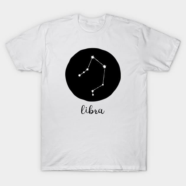 Libra Zodiac Constellation Astrological Sign Celestial Art Design T-Shirt by tortagialla